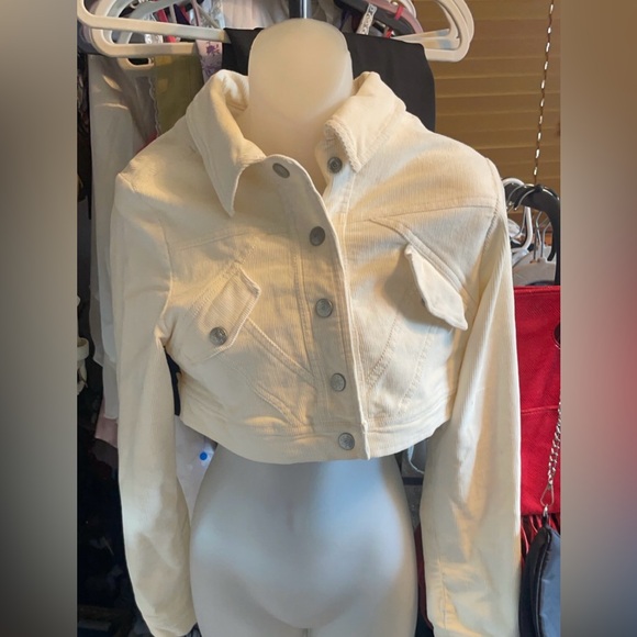 Vintage GASOLINE white corduroy cropped jacket - Picture 2 of 5